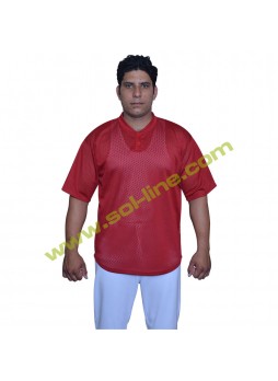 Pro Mesh two button down Plain Red Jersey
